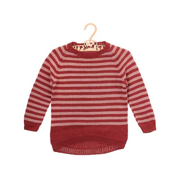 Emma sweater med striber - strikkeopskrift til download