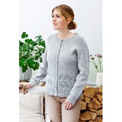 Celeste cardigan med bladbort - strikkeopskrift til download