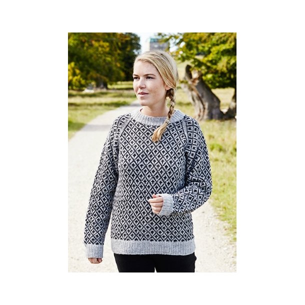 hungersnød kabine Forskel Klassisk Færøsk Dame Sweater med smuk raglan Strikkeopskrift til download
