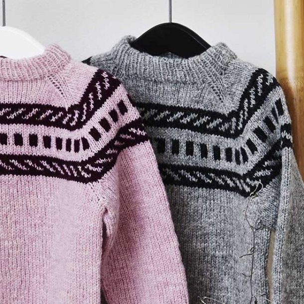 Fair Isle Babysweater &frac12;- 3 r - strikkeopskrift til download  