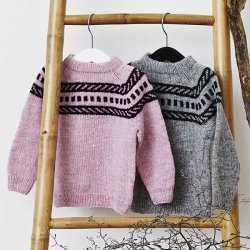 Fair Isle Babysweater &frac12;- 3 r - strikkeopskrift til download  