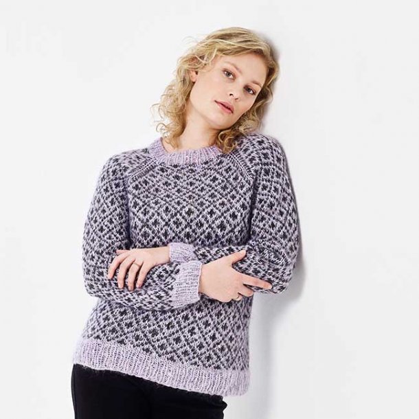 Frsk Damesweater i LaLa Berlin Fluffy - strikkeopskrift til download