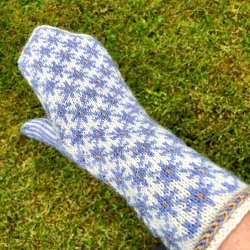 Isblomster lettiske vanter - strikkeopskrift til download