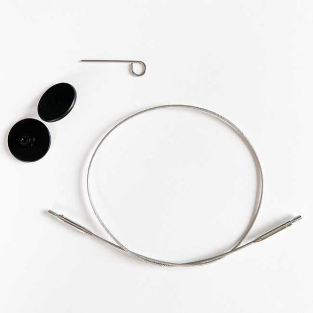 Knit Pro Drejeligt Kabel til udskiftelige rundpinde 50 cm st&aring;l