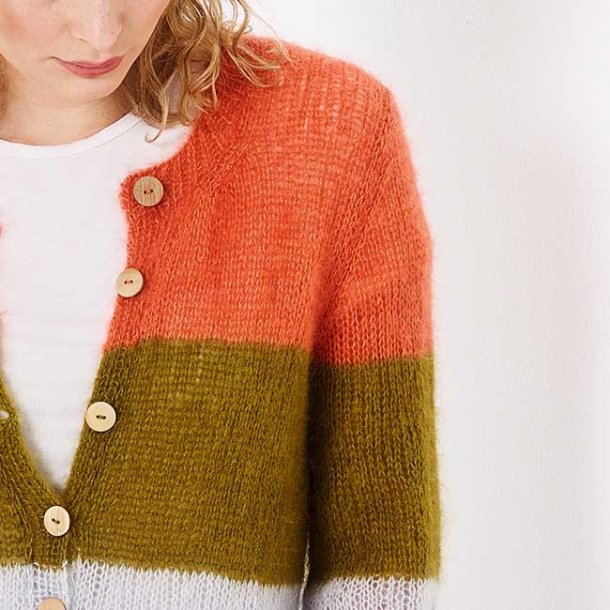 Stribet Cardigan - strikkeopskrift