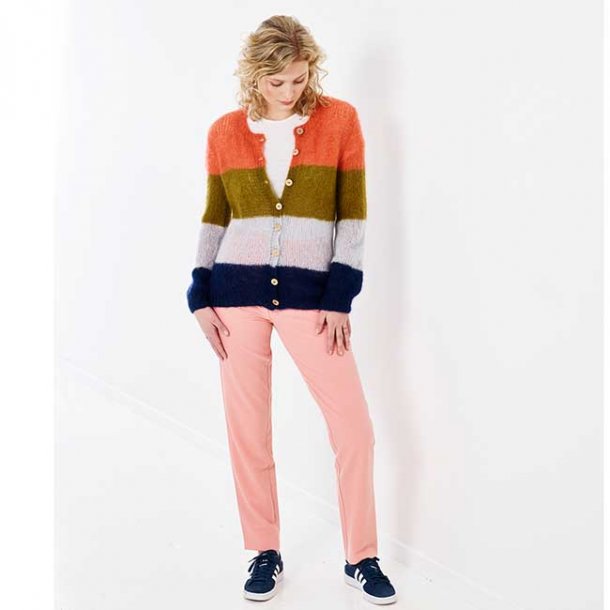 Stribet Cardigan - strikkeopskrift