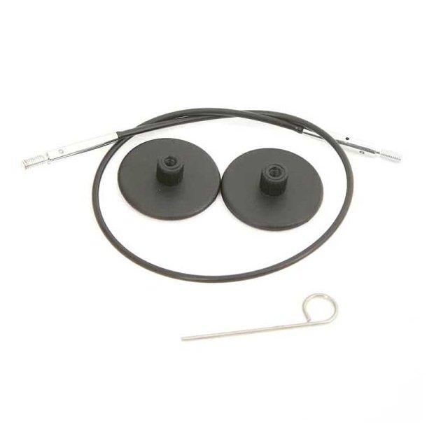 Knit Pro Wire / Kabel til udskiftelige rundpinde - sorte 150 cm