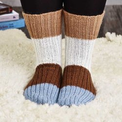 Stribede Ribstrmper str 36-41 - strikkeopskrift download