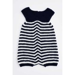 Baby Romper med striber- strikkeopskrift til download